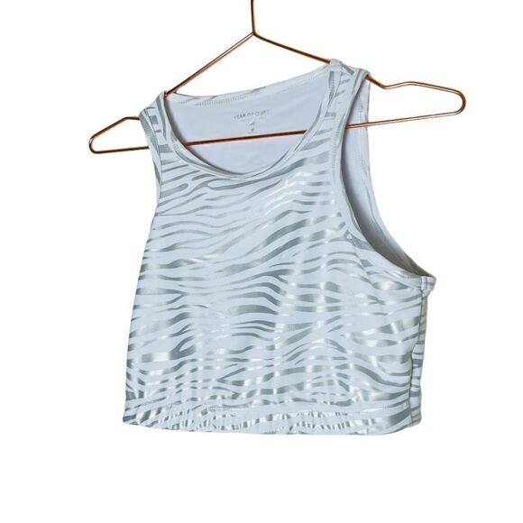 EUC Anthropologie Year Of Ours White Metallic Sports Bra Medium - Picture 1 of 6